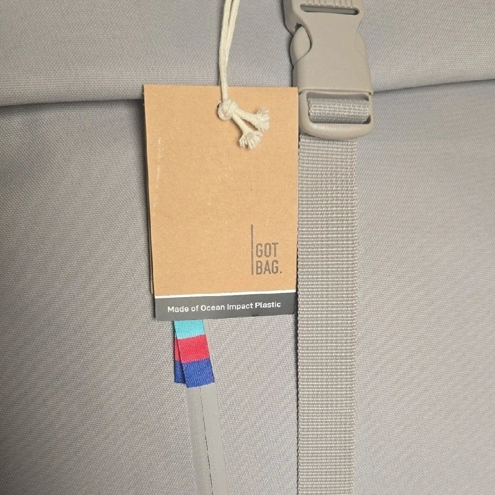 GOT BAG Roll Top Backpack Rose Pearl Ocean Impact Plastic Waterproof Mens Grey
